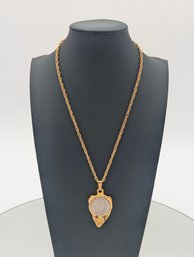 Buffalo Nickel Coin Arrowhead Pendant Necklace Gold Tone Chain