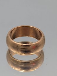 Gold Tone Domed Wide Band Ring Size 6.5