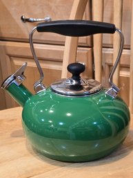 Vintage Chantal 1.7 Qt Enamel-on-Steel Green Tea Pot Kettle