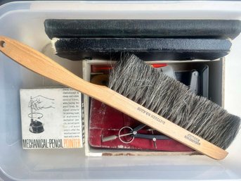 Vintage Drafting Tools Lot Dietzgen Horsehair Brush Compass Mechanical Pencil Pointer