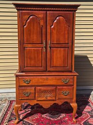 Vintage American Drew Cherry Chippendale Chest-on-Chest