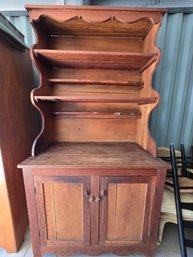Early 20th C Primitive Style Stepback Cupboard Hutch
