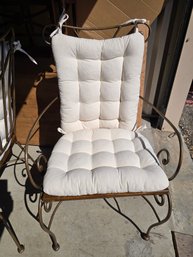Vintage Tuscan Style Wrought Iron Armchair With Cushion #1