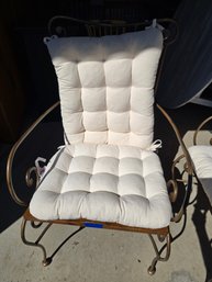 Vintage Tuscan Style Wrought Iron Armchair With Cushion #2