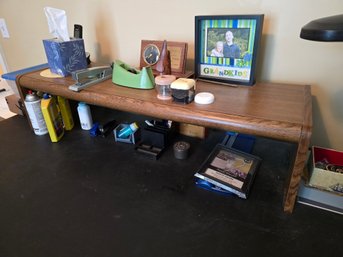 Vintage Oak Finish Particle Board Desk Riser