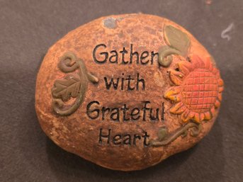 Gather With Grateful Heart Resin Garden Stone