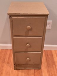 Vintage Painted 3 Drawer Sewing Chest Loaded With Sewing Notions