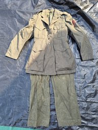 Vintage USMC US Marines Dress Green Wool Uniform Jacket Trousers Corporal Insignia 1950s Korean War #2
