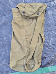 Vintage US Military OD Canvas Field Bag Musette Shoulder Strap Belt Pouch Lot 1950s 1960s Vietnam Era