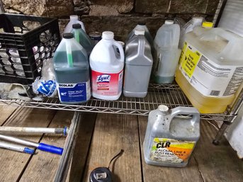 BOTTOM SHELF CONTENTS ONLY PLUS SQUEEGEES/ HANDLES LOT