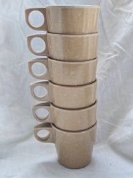 Vintage WWII USO Melmac Mug Set 6 Halsey Inc Scranton PA Military Homefront Collectible