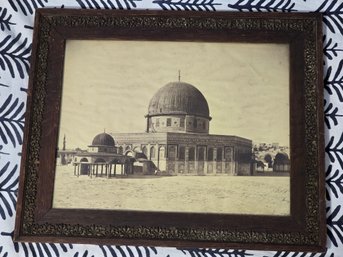 Antique Felix Bonfils Albumen Print C.1870 Jerusalem Dome Of The Rock Mosque Of Omar Framed
