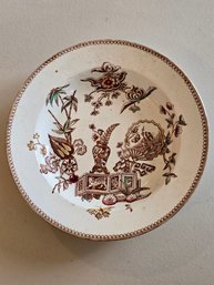 Antique T. Elsmore & Son England Aesthetic Movement Bowl Polychrome Transfer 1872-87
