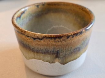 Stone Soldier Pottery Jacksonville VT Stoneware Ramekin Brown Drip Glaze Smooth