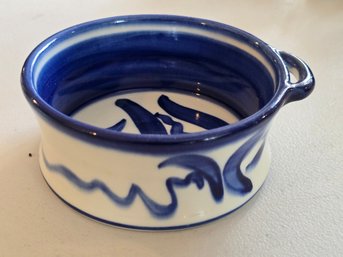 Connie's Clay Of Fundy Carter Bagley 1999 Signed Studio Pottery Blue White Bowl