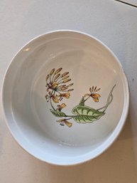 Vintage Porcelaines Champs-Elysees Paris France Botanical Floral Porcelain Bowl Ribbed