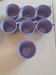 Vintage Royalon Melmac Lavender Purple Coffee Cups Set Of 7 Mid-Century USA
