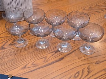 Vintage Champagne Coupe Glasses Set Of 8 Stemware Cocktail Barware Mid Century