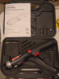 Vintage Craftsman BriteDriver 3.6V Cordless Screwdriver Model 973.111370 Case Manual Bits