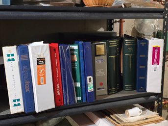 Lot Of 16 Binders  Stamp Albums, Tax/Accounting, Office Binders  Mixed Sizes