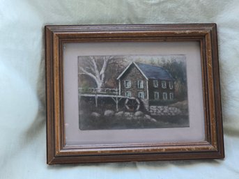 Edmund F. Lucey 'Stony Brook Mill' Original Pastel Painting Framed Haverhill MA New England Mill