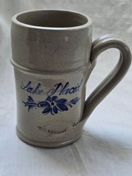 Williamsburg Pottery Stoneware Mug Goodwill Games 2000 Lake Placid Blue Cobalt