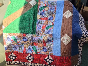 Vintage Handmade Baseball Sports Theme Patchwork Quilt Twin All Stars Navy Orange