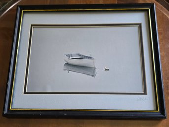 Wendell Welch Signed Photography 'The Boat' Cape Cod Framed B&W Photo Print 15x12