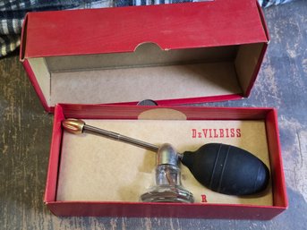 Vintage DeVilbiss No 127 Atomizer Perfume Sprayer Glass Chrome Brass Rubber Bulb Original Box