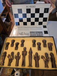 Vintage Chess '72 LRH Contemporary Political Chess Set W/ Box & Board