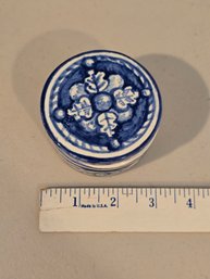 Small Blue & White Ceramic Lidded Box, Sevilla Spain