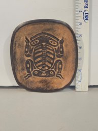 Vintage Gene Barker Haida Frog BC Clay Pottery Dish Canada