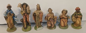 Vintage Italian Hand Painted Nativity Crche Figurines  Set Of 6