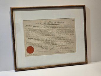 Antique 1891 Benjamin Harrison U.S. Land Patent – Lawrence County South Dakota
