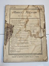 Antique October 1894 Munsey's Magazine Literary Art Theater & Advertising