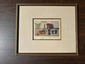 Limited Edition 2/40 Print 'Apples And Goblets' Signed