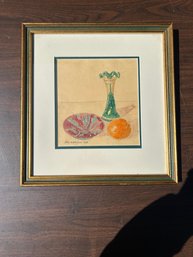 Original Watercolor Still Life By Irv Henoch 1964 - Signed - Framed Mid-Century Art