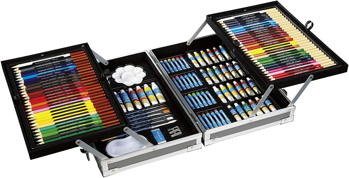 Artists Loft AllMedia Art Set In Aluminum Case Colored Pencils, Paint