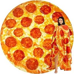Pepperoni Pizza Blanket - Novelty Big Pizza Blanket Adult And Kids - Premium Soft Flannel Round Pepperoni Blan