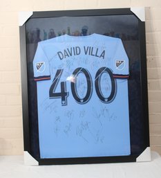 David Villa 400 Goal Autographed New York City FC Football Soccer Blue Jersey