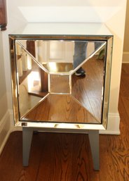 Mirrored Side Table Cabinet Nightstand