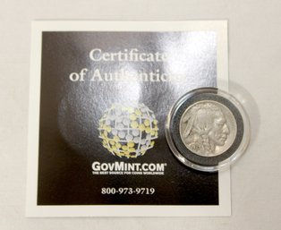 1937 Indian Head Buffalo Nickel. W/ COA (A-58)