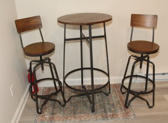 Hi-top Cocktail Table And 2 Stools