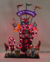 Frederick Prescott Kinetic Steel Sculpture Wild Thang W/ Neon Lights