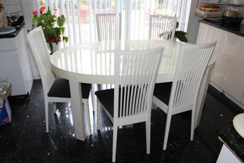 Expandable White Kitchen Table With Chairs