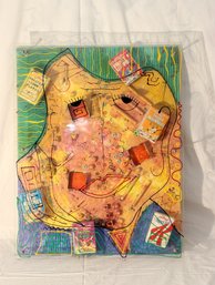 David Scherer 'Cereal Head' Mixed Media Behind Acrylic Panel (B-23)