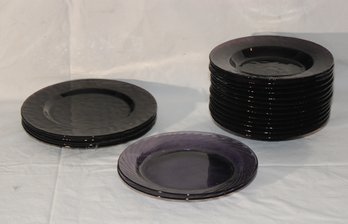 Purple Glass Plates And Bowls (B-25)