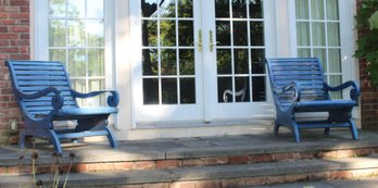 Pair Of Plantation Chairs With Ottomans