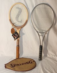 Vintage Spalding Wooden Tennis Racket Never Used! & 1 More!