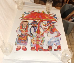 Jovan Obican Signed And Numbered Print Musical Umbrella (B-62)